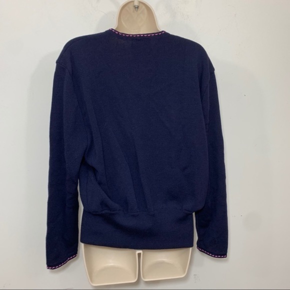 Laurel By Escada Cardigan Full Zip Sweater Blue - Picture 5 of 9